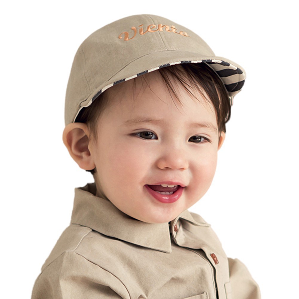 Newborn Baby Hat Girl Boy Letter Striped Baseball Cap Infant Cotton Unisex Toddlers Sun Cap