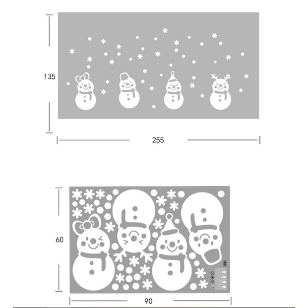 Decal trang trí tường Noel - 4 Ông Người Tuyết đáng yêu
