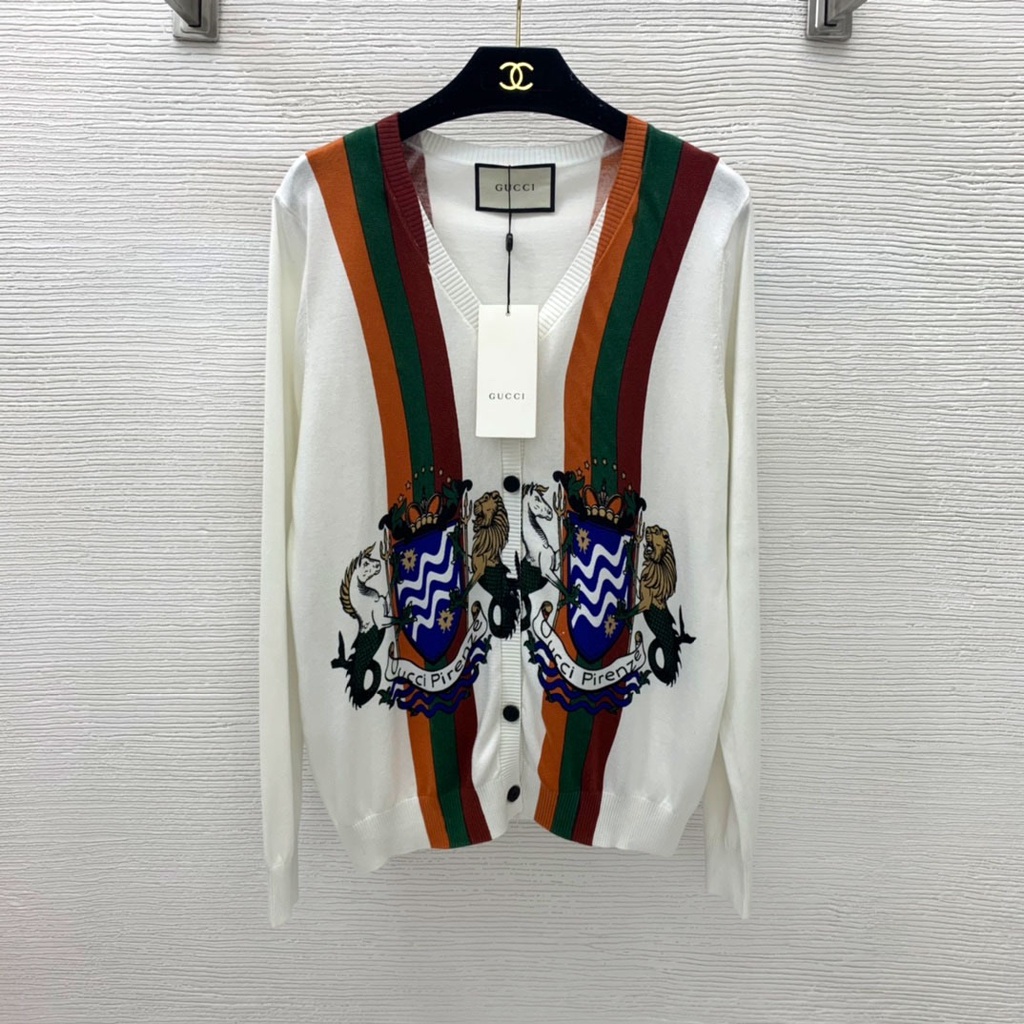 Áo khoác nữ Cardigan cao cấp GUCCI GG GC họa tiết nổi bật và ấn tượng
