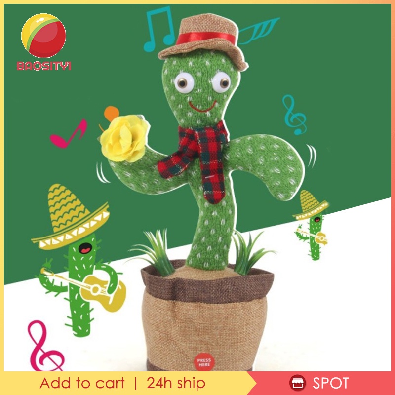 [BAOSITY1]Electronic Dancing Cactus Toy Swing Kid Bedroom Car Desktop Home Ornament