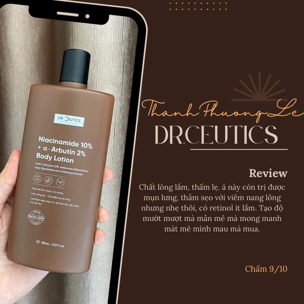 Sữa Dưỡng Thể Trắng Da DrCeutics Body Lotion Healthy White  Ceutics