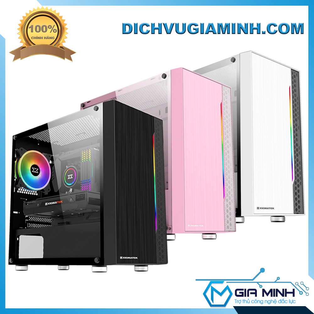 Vỏ case thùng máy tính XIGMATEK GEMINI LED Rainbow RGB Black - Queen Pink - Arctic White - Mid Tower Micro ATX