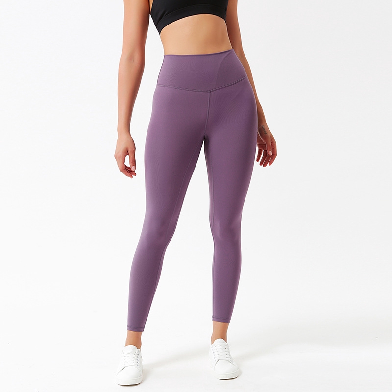 Lulu same high-end yoga pants women's sanding stretch fitness high-waist nine-point pants fitness running