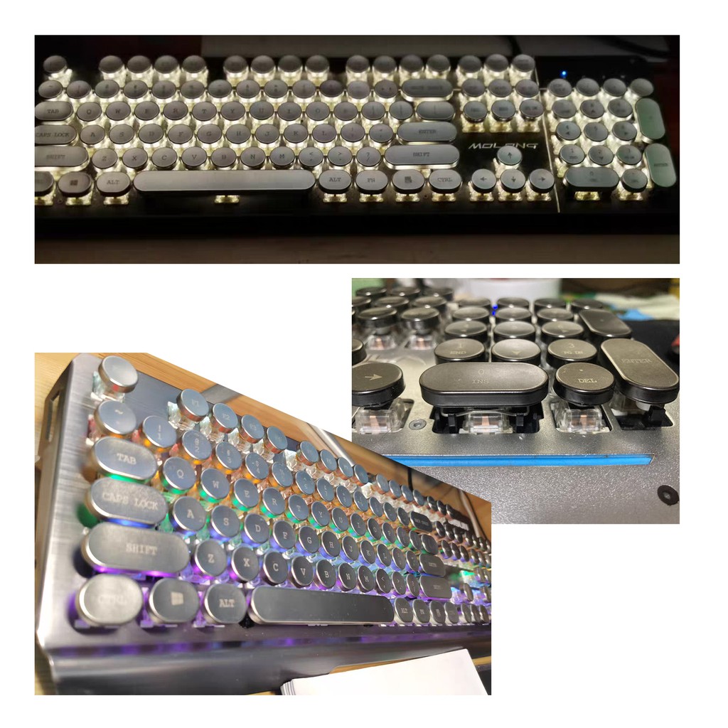 Keycap 87/104 Key Metal Personality Retro Round Steampunk Customized Mechanical Keyboard  Keycap