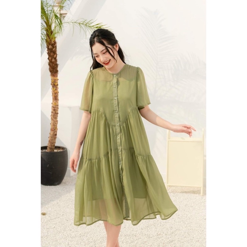 Váy Bầu TK suông đuôi cá tơ mềm 2 lớp, siêu sang chảnh, xinh nhẹ nhàng cho mẹ - V62