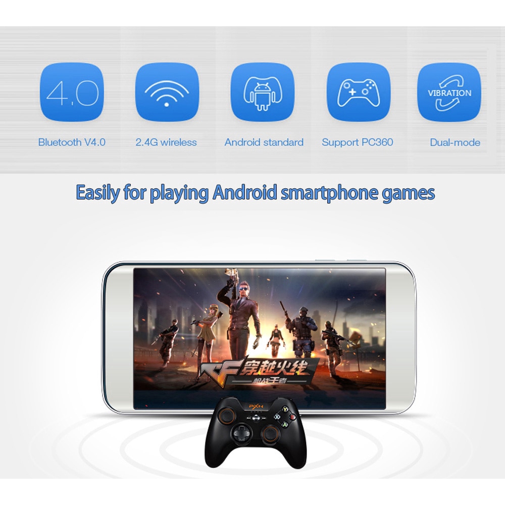 Tay cầm chơi game PXN-9613 kết nối bluetooth chất lượng cao cho PC/máy tính bảng/Android/TV Box