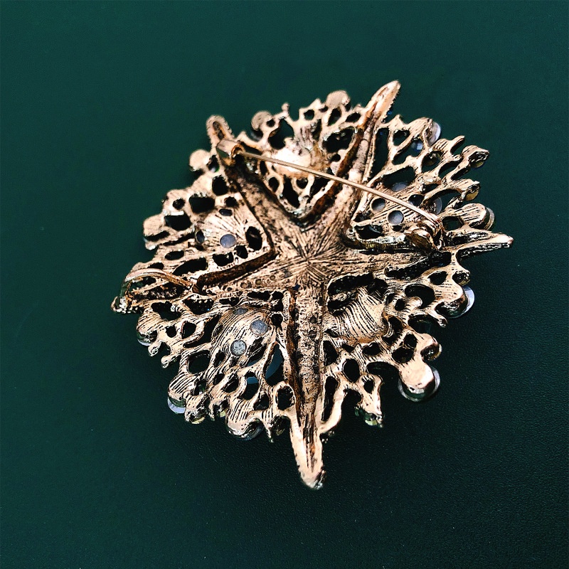 Trâm Cài Áo Hình Sao Biển Đính Đá Và Ngọc Trai Thời Trang Cho Nữ