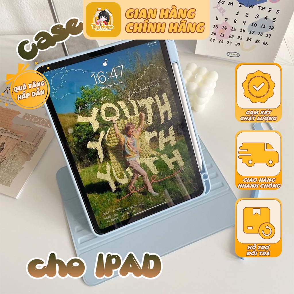 Bao Da Máy Tính Bảng Thiết Kế Xoay Ngang Dọc Dễ Dàng Chống Va Đập Bảo Vệ Chắc Chắn Màu Pastel