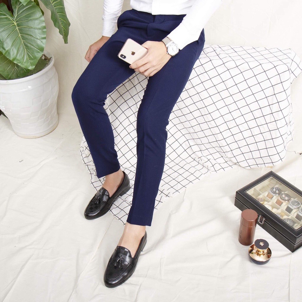 [ CÓ SIZE ĐẠI ] Quần Tây Âu Nam Ống Côn Loại Vải Cotton 4 Chiều Dày Dặn Co Giãn Dáng Ôm Không Nhăn Form Chuẩn Thời Trang