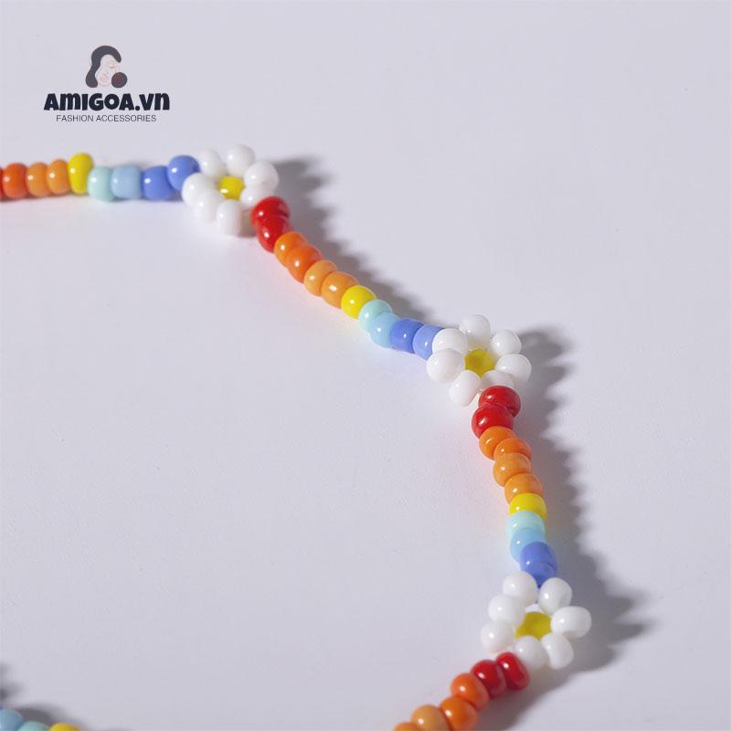 ✨✨Vòng cổ Hạt Hình Học Họa Tiết Hoa Nhiều Màu Sắc Sáng Tạo Cho Gia Đình