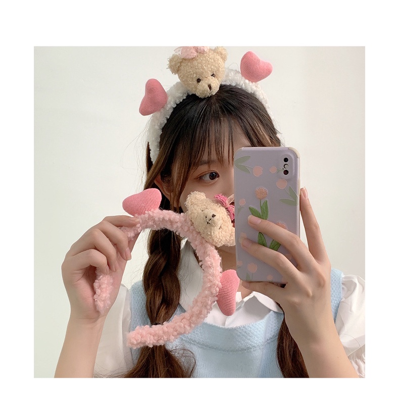 Băng đô gấu cài tóc rửa mặt siêu kute phong cách Hàn quốc BGK