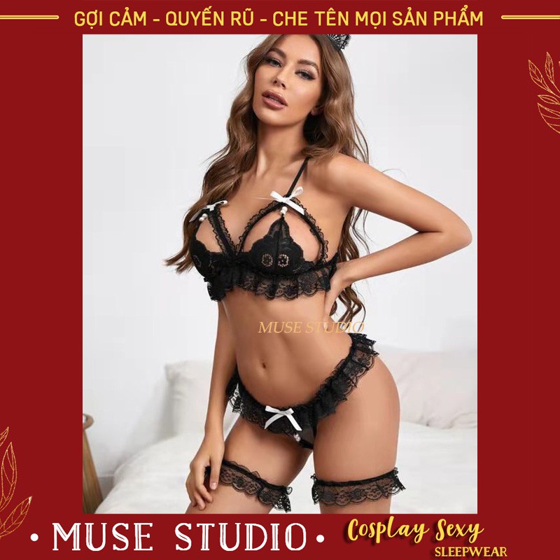 Đồ lót sexy 💘𝑯𝑶𝑻 𝑻𝑹𝑬𝑵𝑫💘 Bộ Đồ Lót Ren Kèm Ren Đùi Gợi Cảm | BigBuy360 - bigbuy360.vn