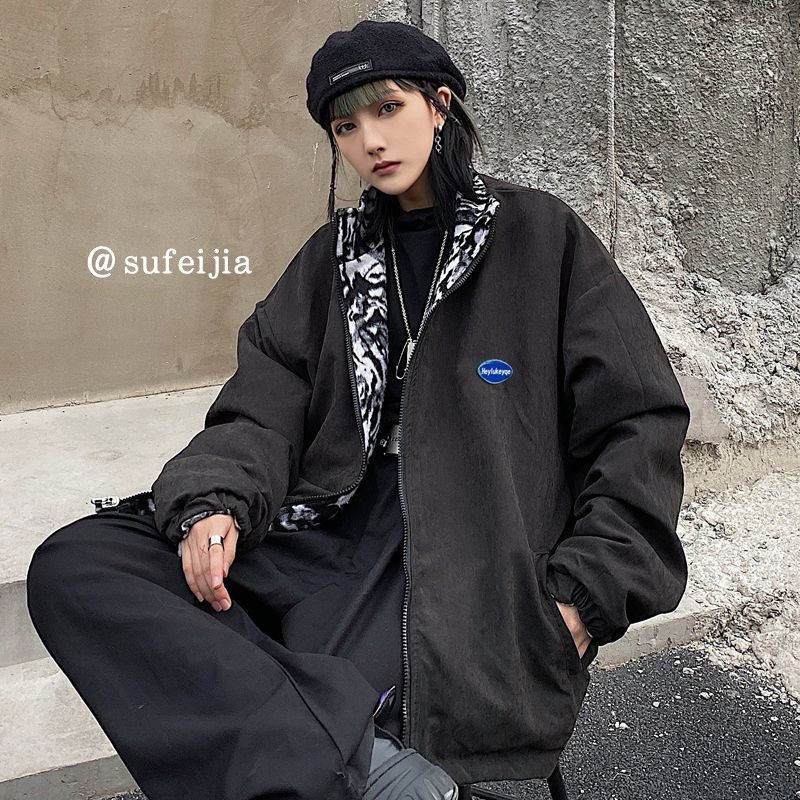 Áo khoác kaki trắng họa tiết camo kaki mặc được hai mặt