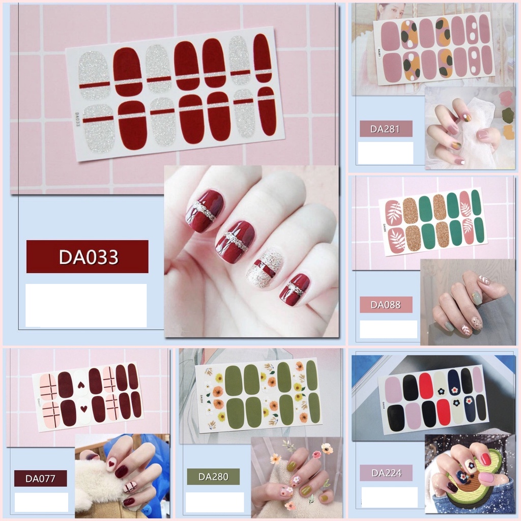 Z0710  Set 14 dán móng tay nghệ thuật nail xinh Bukao