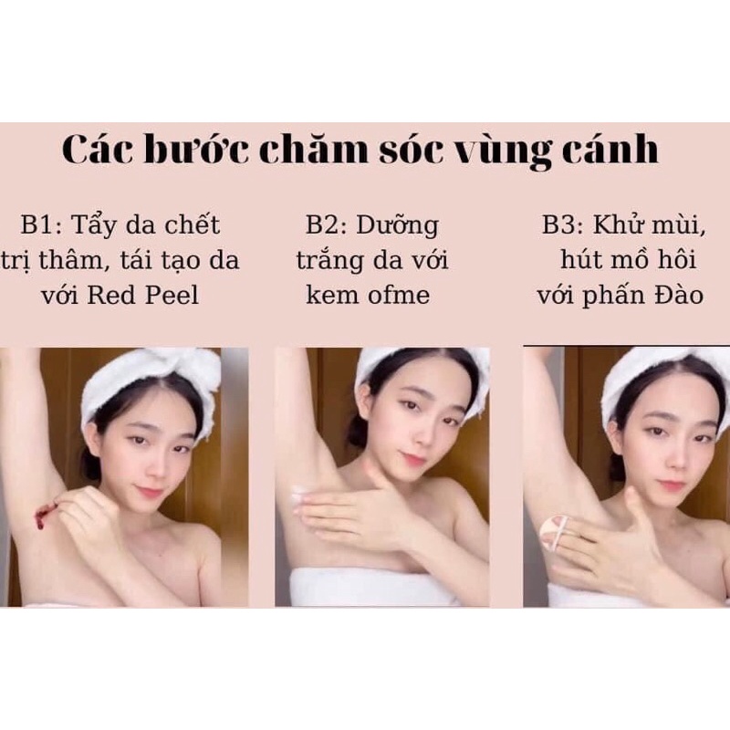 Combo Dưỡng Nách Siêu Trắng Chuyên Sâu Redpeel, Phấn nách Đào,Kem dưỡng trắng Sonatural chính hãng