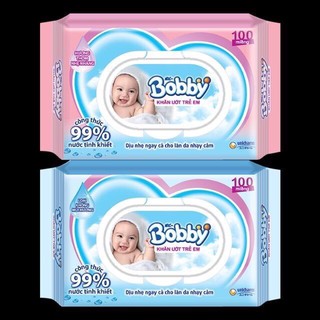 Khăn Ướt Bobby Không mùi/Có mùi 100 miếng