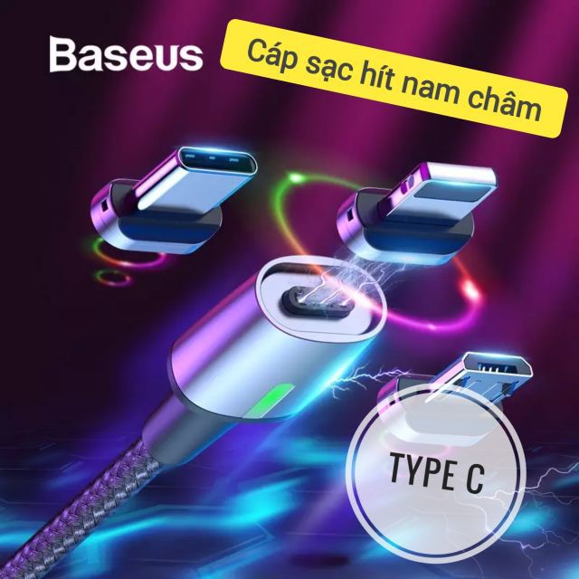 Cáp sạc từ Baseus nam châm cổng Type C chính hãng sạc nhanh