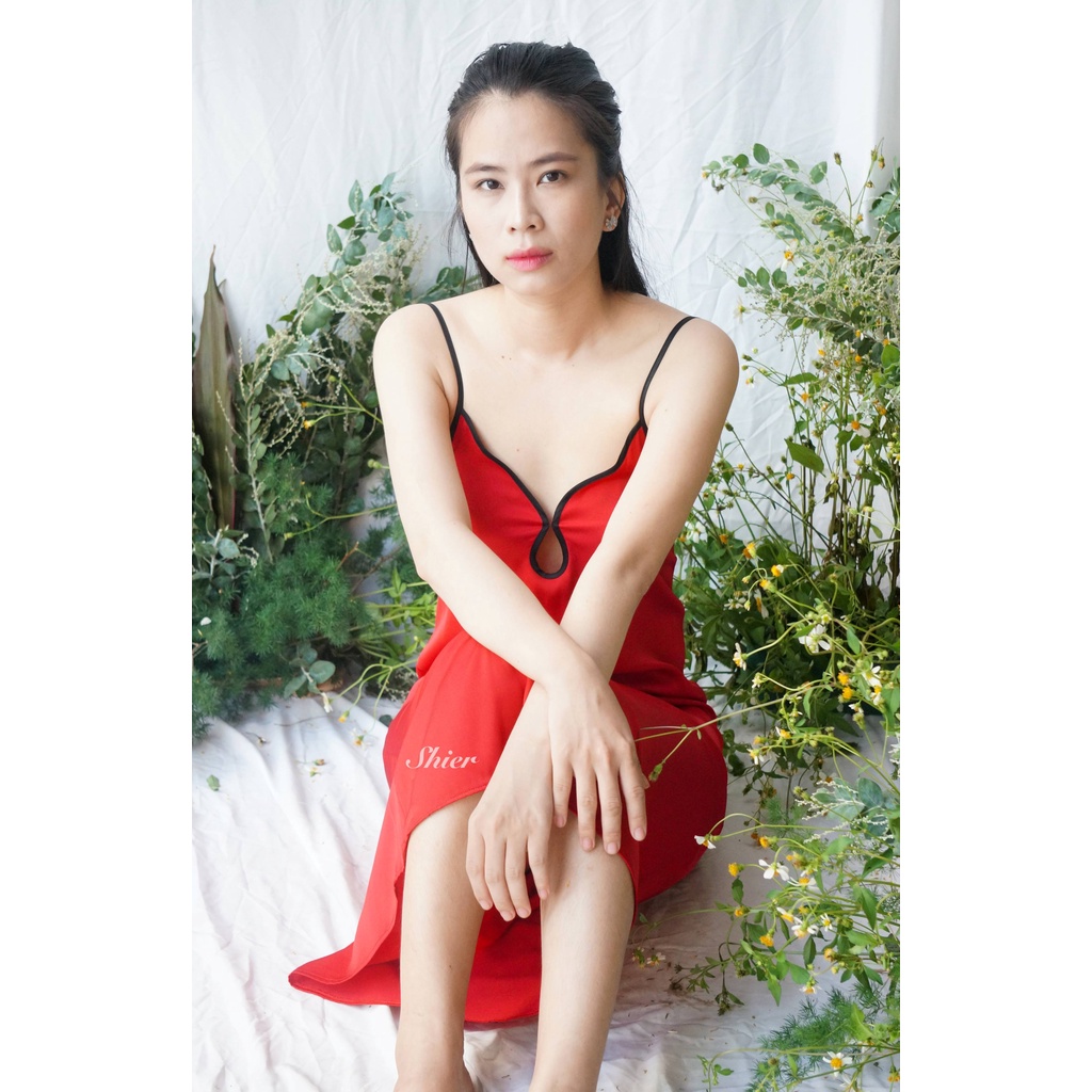 Váy Lụa Thiết Kế Dáng Dài Stella Khoét Tròn Mặt Trước Duyên Dáng | Shop Shier ☘