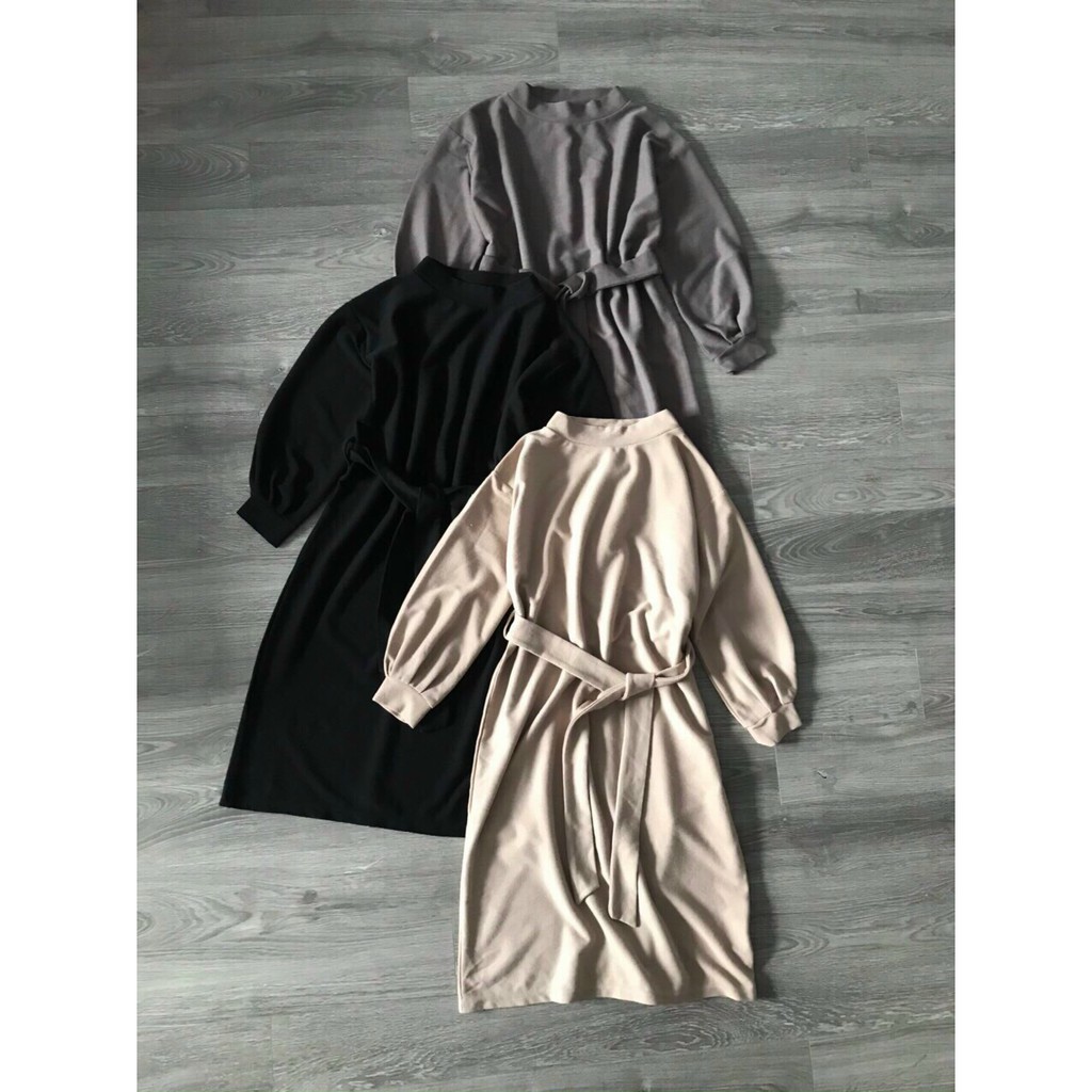 Váy Nữ Thu Đông Grove Xuất Nhật dáng suông kèm bell dầy dặn thoải mái sang trọng dễ mix đồ XanhHouse | BigBuy360 - bigbuy360.vn