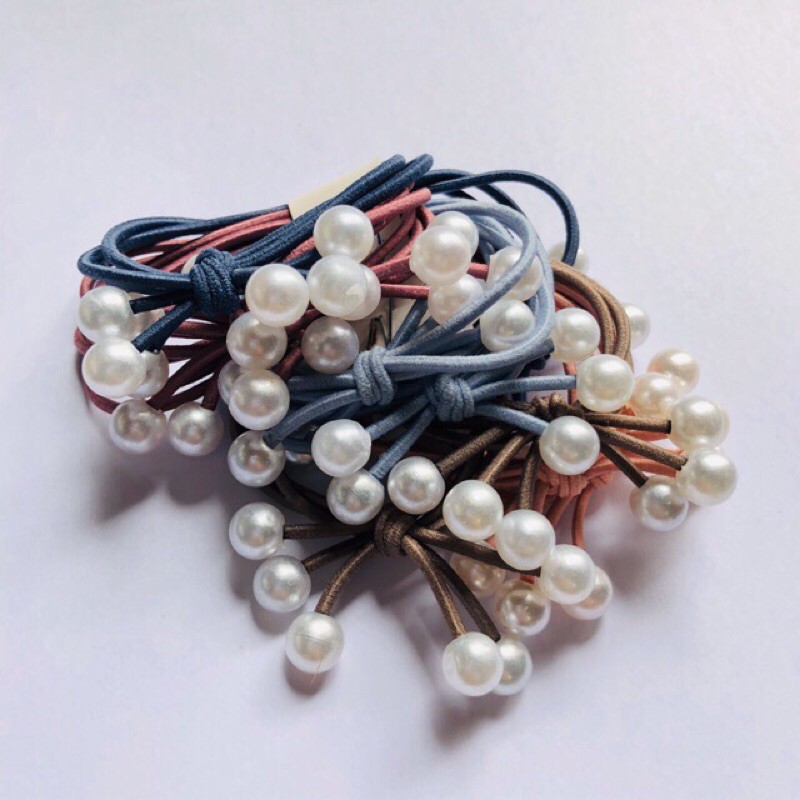 2 dây buộc tóc hoa ngọc trai