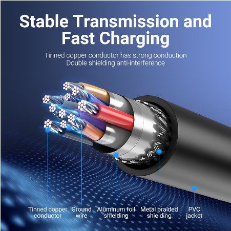 Cáp sạc nhanh vention micro b usb 3.0 5gbps 3a dành cho ổ cứng di động chất lượng cao