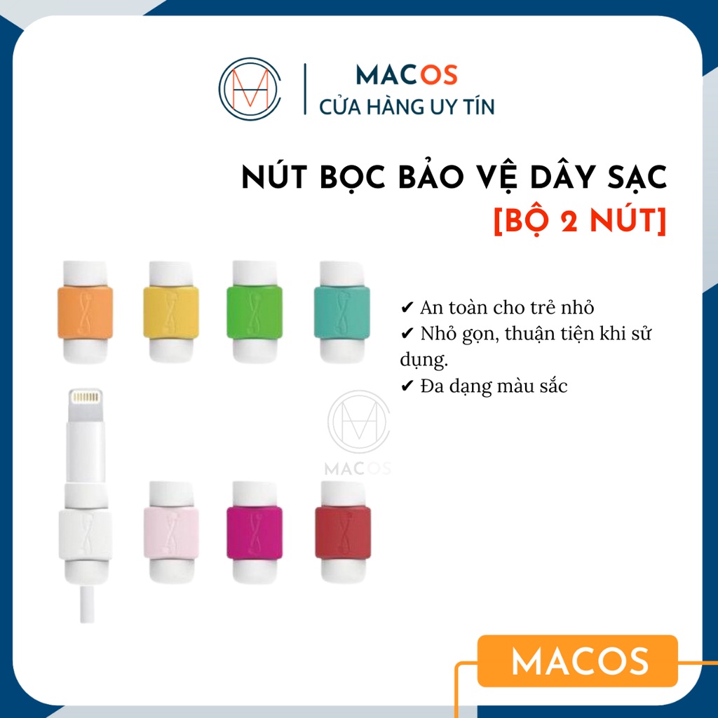 Bộ 2 Nút Bảo Vệ Dây Sạc, Chống Đứt Gãy Dây Sạc Iphone, Ipad, Điện Thoại, Dây Sạc MacBook Loại Nhỏ (AK04)