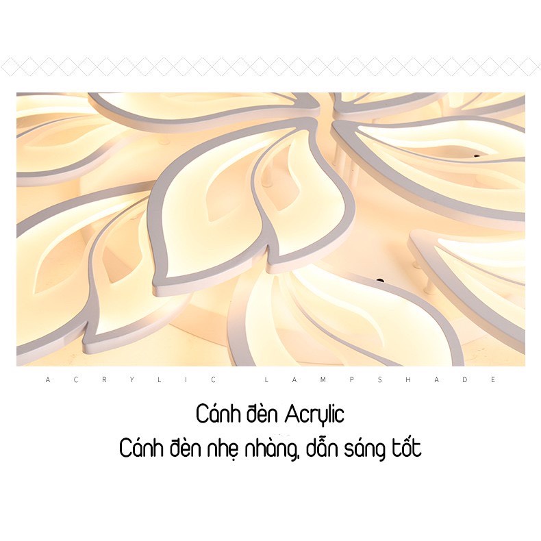 Đèn Ốp Trần Trang Trí – Đèn Áp Trần Trang Trí Phòng Khách,Gồm 3 Chế Độ Ánh Sáng,Có Điều Khiển Từ Xa Tiện Dụng- Đèn Trần