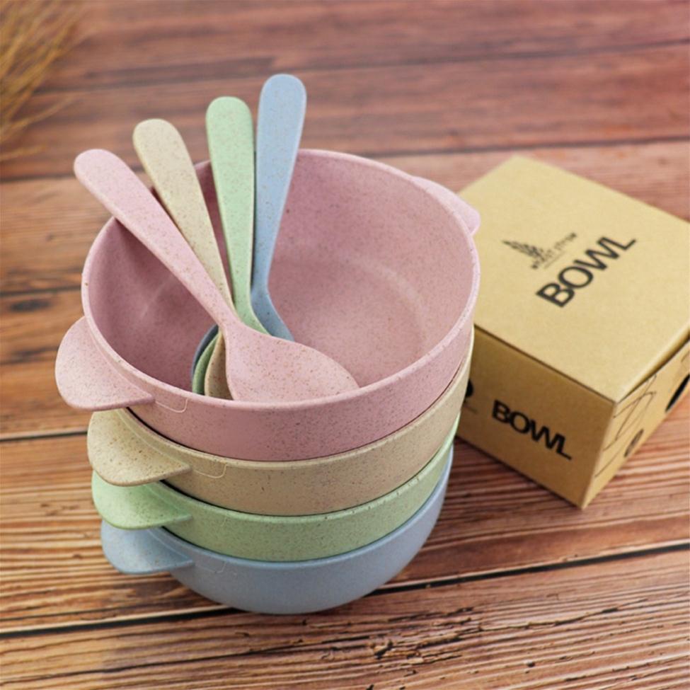 Bộ bát ăn dặm cho bé Wheat Straw Bowl