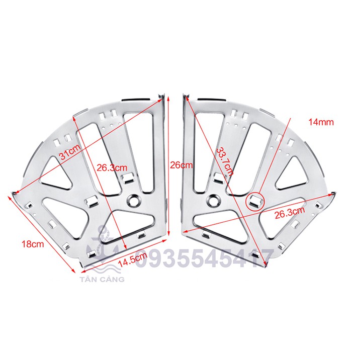 Phụ Kiện Giá Xoay Tủ Giày 3 Ngăn Inox