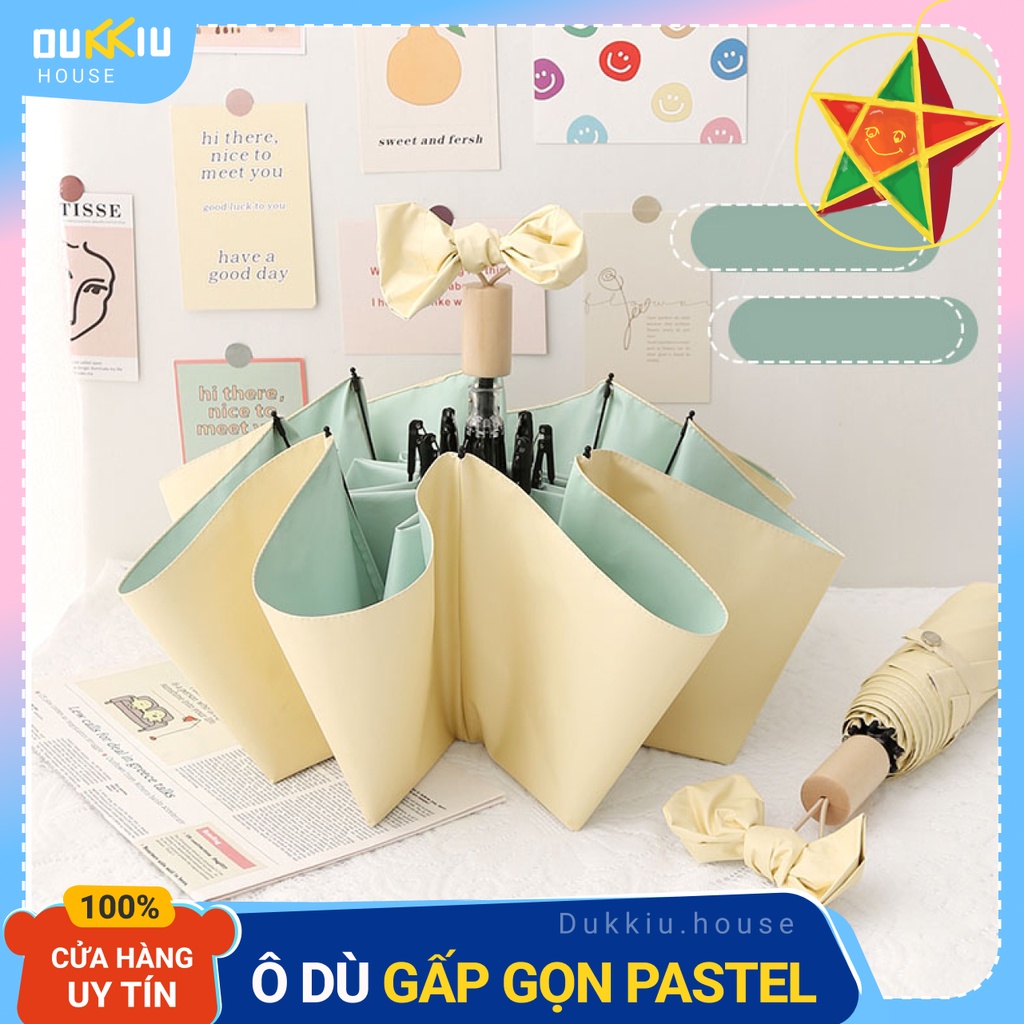 \Ô gấp gọn phủ lớp chống tia UV màu pastel Phong Cách Retro Mùa Hè siêu xinh