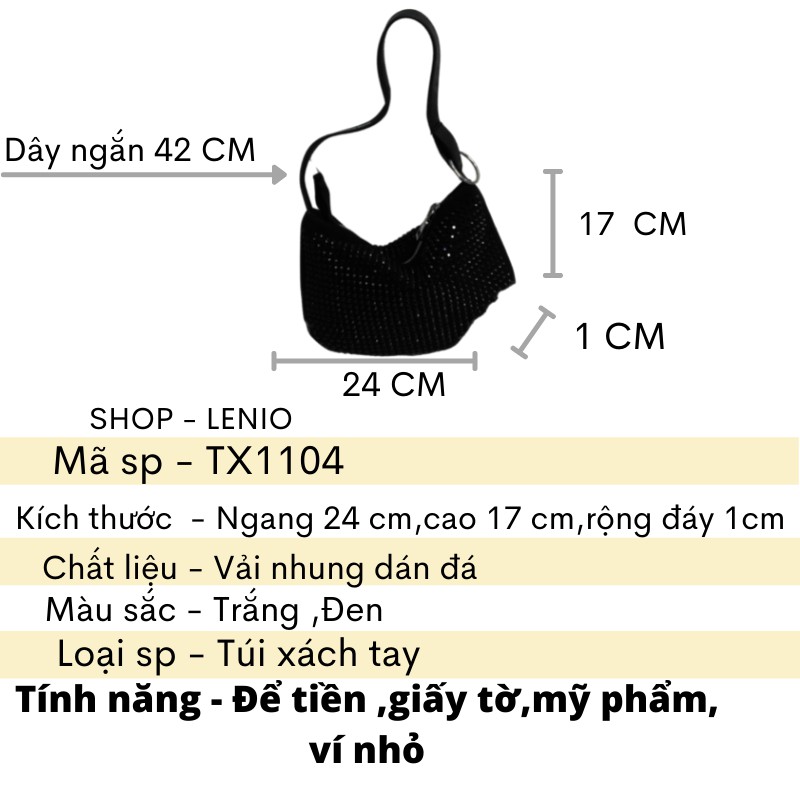 Túi kẹp nách túi xách nữ thời trang  LENIO TX1104