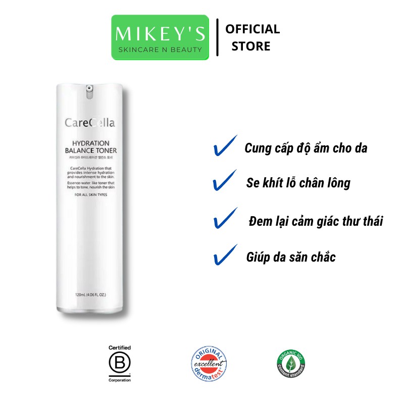 TONER KIỀM DẦU Carecella Mikeybeauty92 SE KHÍT LỖ CHÂN LÔNG cho da dầu mụn Hàn Quốc (120 ml)