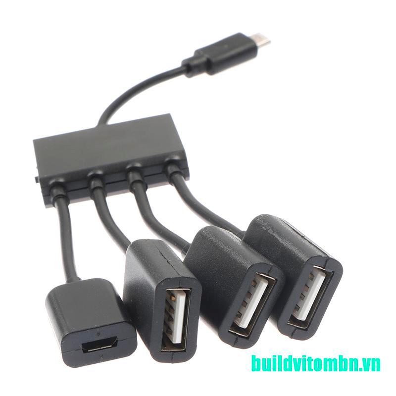 Cáp Otg Chia 4 Cổng Micro Usb