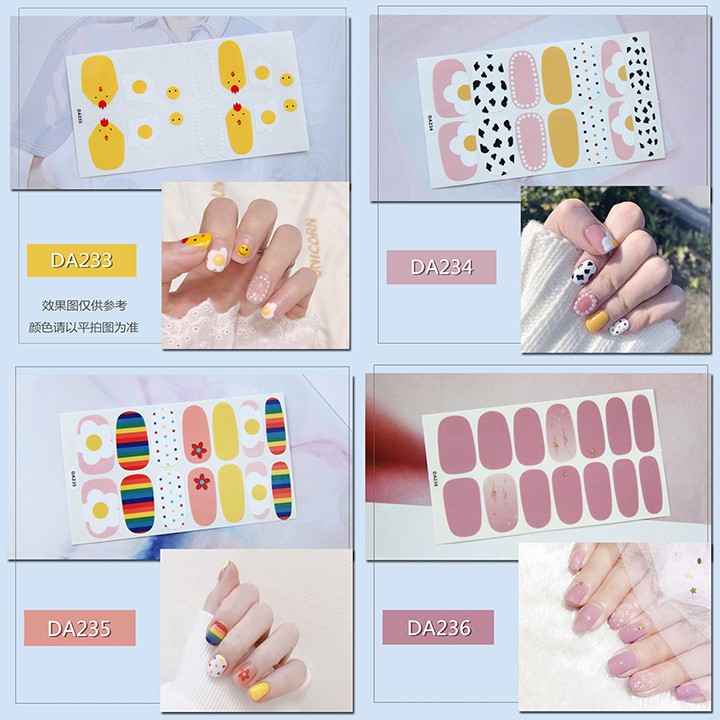 Nail Wraps Set Dán móng tay 14 miếng nhiều mẫu DA221-240