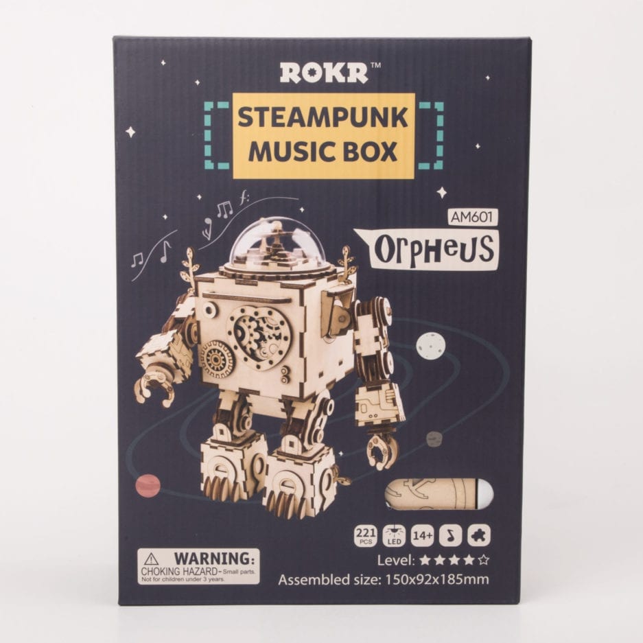 Mô hình gỗ 3D lắp ráp hộp nhạc Robot Orpheus Steam Punk Music Box