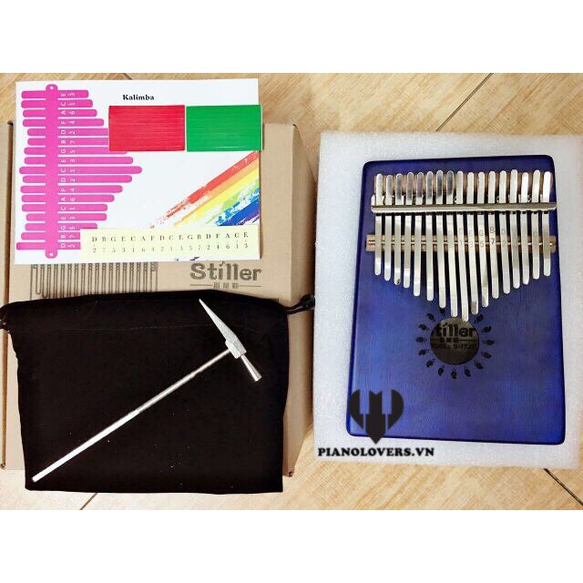 Đàn Kalimba gỗ cao cấp Navy Stiller 17 phím tặng nhiều phụ kiện đi kèm - Thumb Piano 17 keys - HÀNG CÓ SẴN