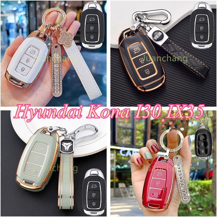 Vỏ Bọc Chìa Khóa Xe Hơi Bằng TPU Có 3 Nút Cho hyundai kona i30 ix35 solaris Azera ELANTRA Grande Ig Ig Accent TM Palisade Santa Fe