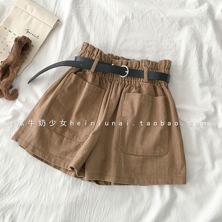 [CÓ SẴN FREESHIP ĐƠN 50K] Quần shorts kaki hai túi lưng thun kèm belt