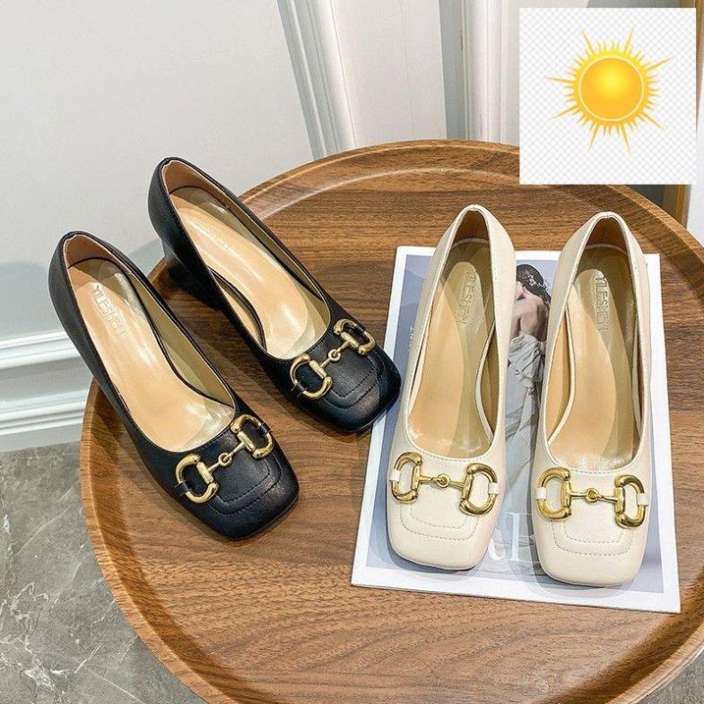 GIÀY CAO GÓT BÍT MŨI ĐẾ VUÔNG(CÓ PHOM TO CHÂN NGOẠI CỠ 40) CHO NỮ SANG CHẢNH - mã SD17