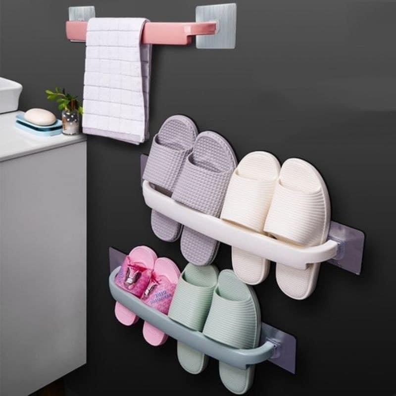 Thanh Nhựa Dán Tường Phơi Khăn Gài Dép Nhà Tắm