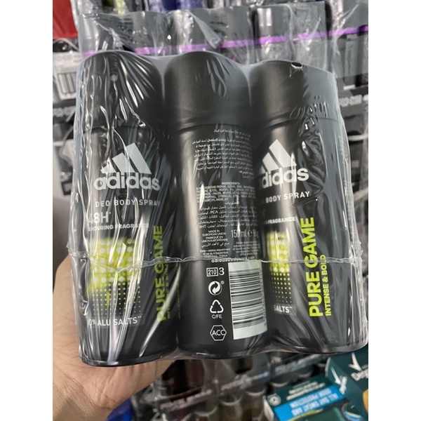 xịt khử mùi ADIDAS thơm mát toàn thân 150ml - chính hãng