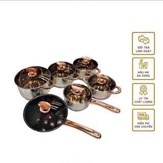 Bộ Nồi Đức 6 Món Kaisa Villa 12 Chi Tiết, 9 Đáy Cao Cấp, chống dính công nghệ Đức