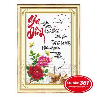Tranh thêu chữ thập GIA ĐÌNH 62x91cm chưa thêu 56701