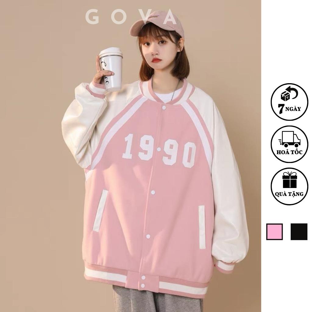 Áo Khoác Bomber 1990 Chất Dù 2 Lớp Nam Nữ Form Rộng Unisex, Áo Gió Chống Nắng Ulzzang GOVA