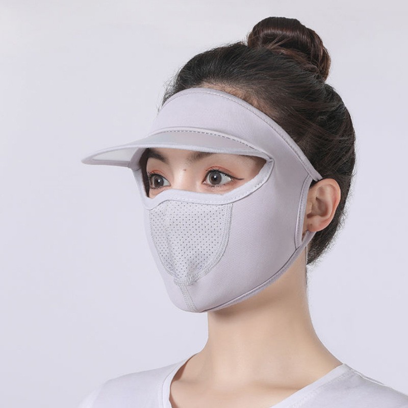 Mũ chống nắng/Khẩu Trang Ninja Hàn Quốc có lưỡi trai che kín mặt vải thun lạnh  (VIDEO+ẢNH THẬT )