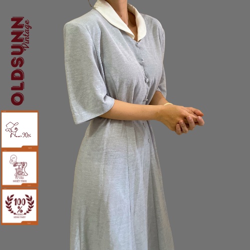 Váy Đầm Vintage 2Hand Kiểu Dáng Thanh Lịch, Sang Trọng Mới 90%