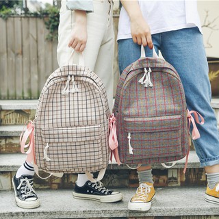 Balo kẻ caro thắt nơ 2 bên hot 2018 (order)