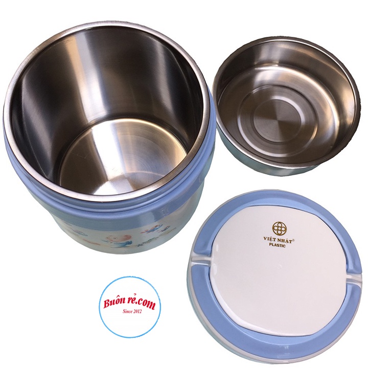 Cặp lồng đựng cơm, cháo Việt Nhật 2 ngăn - Hộp cơm giữ nhiệt dung tích 1350ml 01414 Buonre