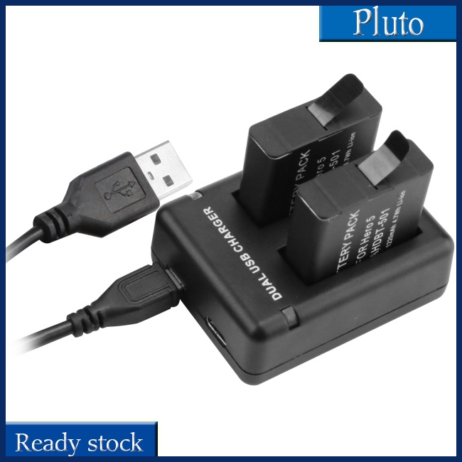 Mới Bộ Sạc Pin Cổng Kép AHDBT-501 Cho GoPro Hero 5 6 7 HERO5