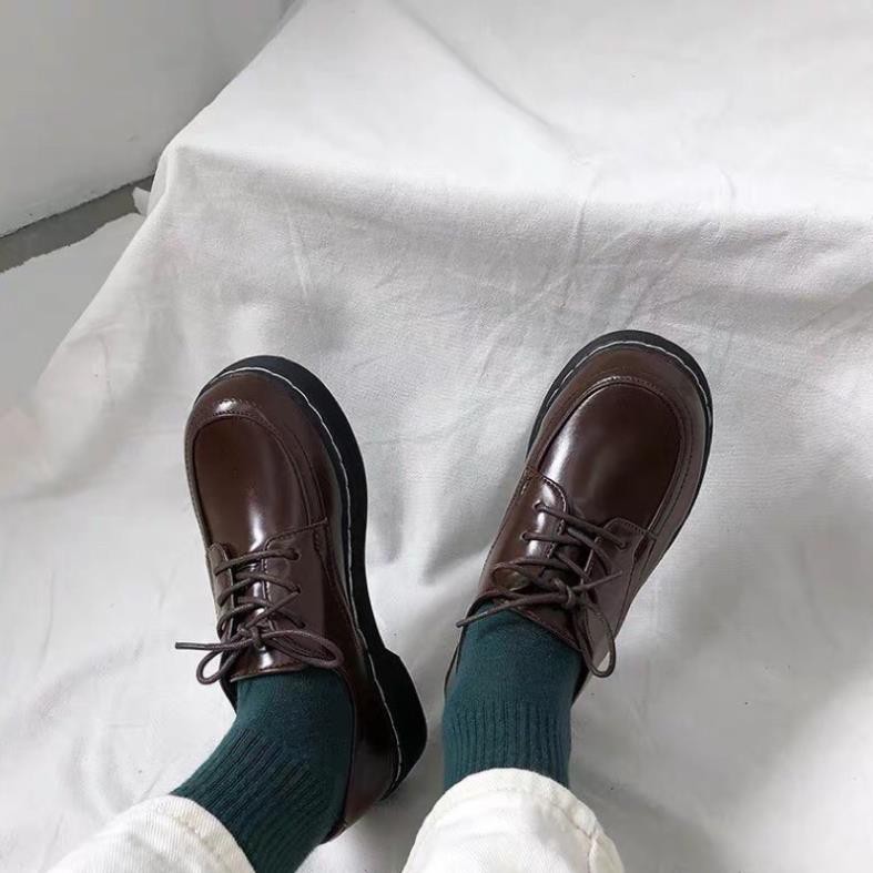 |HÌNH THẬT - HÀNG LOẠI 1| Giày nữ/ Giày oxford da trơn buộc dây đế bằng cao 3cm (4 ảnh cuối hình thật) -h91 | BigBuy360 - bigbuy360.vn